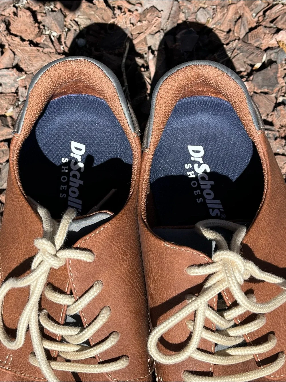 Dr Scholls Men's Sync Oxford Dress Sneakers Dark Tan with Cream Laces Mens 11W